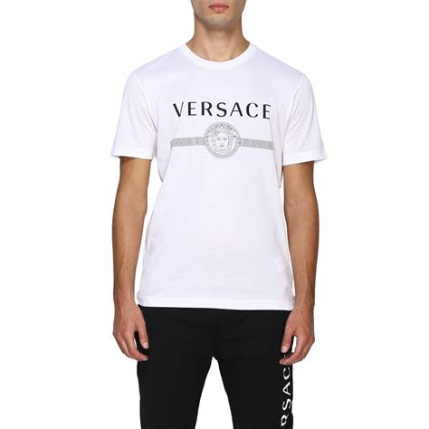 white versace tshirt|versace collection men shirt white.